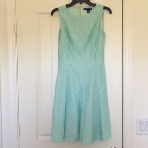 Teal Colored Tea Length Dress